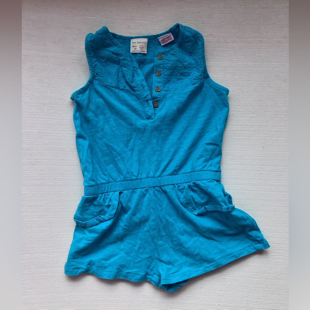 ZARA baby girl size 2T/3T blue romper!